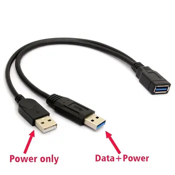 1шт 20 см USB3.0 к USB3.0/2.0 USB3.0 Женский к Dual USB Мужской Удлинитель для передачи данных Y для 2,5 