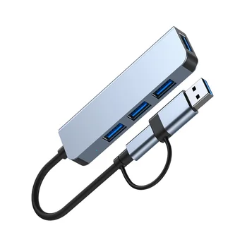 4 Порта USB 3,0 Концентратор USB-Концентратор Высокоскоростной Тип C Разветвитель 5 Гбит/с для ПК Компьютерные Аксессуары Многопортовый концентратор 4 USB 3,0 2,0