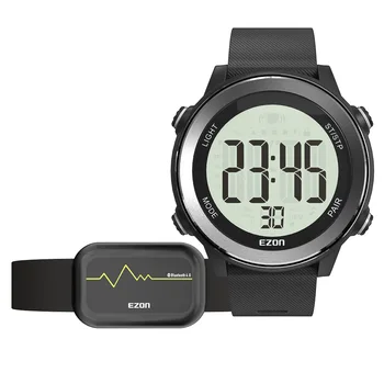 Bluetooth Пульсометр с нагрудным ремнем, хронограф, счетчик калорий, цифровые спортивные часы для бега, езды на Велосипеде, спортивный монитор