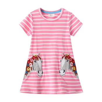 Jumping Meters/ Детские школьные платья с принтом Кролика, Хит продаж, Платья для малышей, Одежда для малышей без рукавов на День рождения, Детская одежда