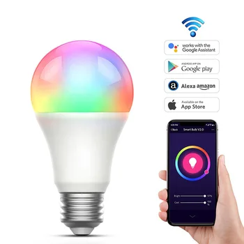 Tuya Smart Led Лампочка E27 Приложение Голосовое управление С регулируемой Яркостью RGBCW Музыкальная синхронизация Лампа для Wi-Fi Bluetooth Alexa Google Assistant
