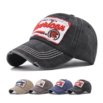Бейсбольная кепка солнцезащитная кепка в американском стиле с вышивкой в стиле ретро, дышащая шляпа с абажуром, весенне-осенняя кепка в стиле хип-хоп, приталенная кепка