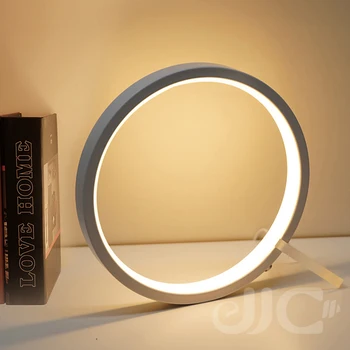Круглая светодиодная настольная лампа JJC Кнопка USB С плавным затемнением Настольная лампа для чтения Декор спальни Ночник прикроватная тумбочка