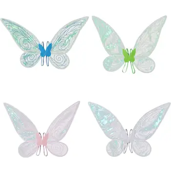 Крылья феи, крылья бабочки, сверкающие прозрачные складные подарки для детей, девочек, наряжающихся в костюмы для Косплея на Хэллоуин, принадлежности для вечеринок Favo