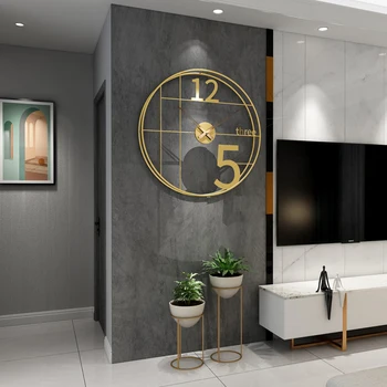 Подвесные Большие настенные часы Элегантный Классический Золотой Современный Дизайн Настенные часы Креативное Украшение для дома Orologio Da Parete EA60WC