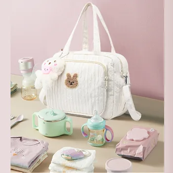 Сумки для детских подгузников, Органайзер, сумка для беременных, Портативная Милая мультяшная многофункциональная нейлоновая сумка для мам большой емкости с подвеской