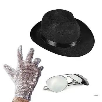 Шляпа фокусника, шляпа с короткими полями, солнцезащитные очки, набор перчаток для женщин, мужской реквизит для фотосессии, одежда унисекс, винтажная шляпа